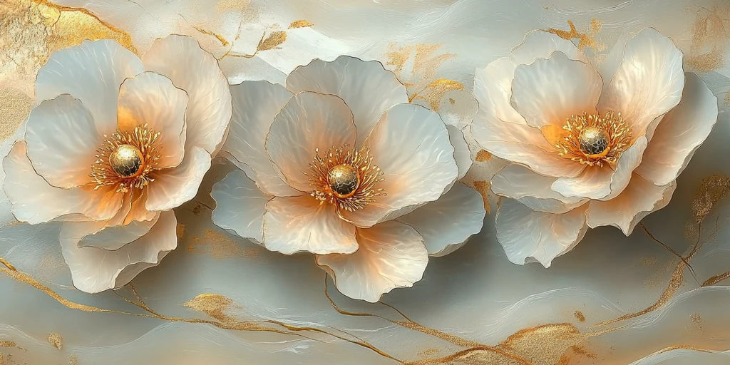 金箔酒精墨牡丹