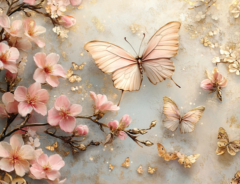 樱花金箔浮纹纸