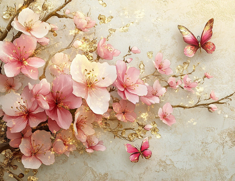 樱花金箔浮纹纸