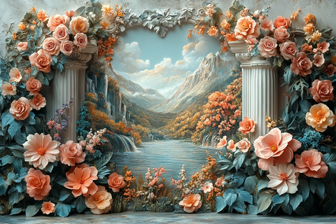 白舞台水彩婚礼卡