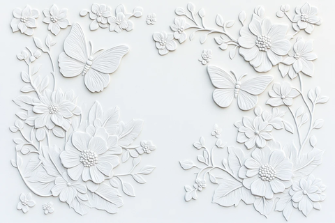 蝴蝶花卉浮雕