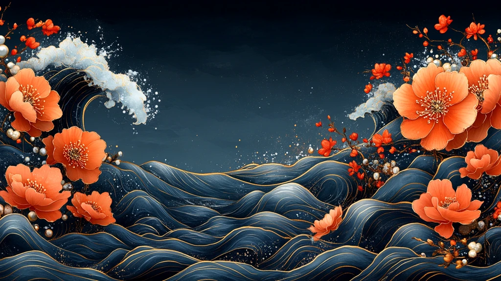 金线绘花珠宝图