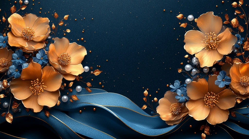 金线绘花珠宝图