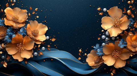 金线绘花珠宝图