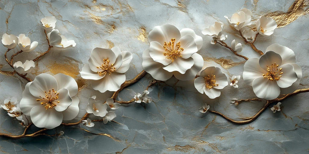 花卉浮雕大理石壁画