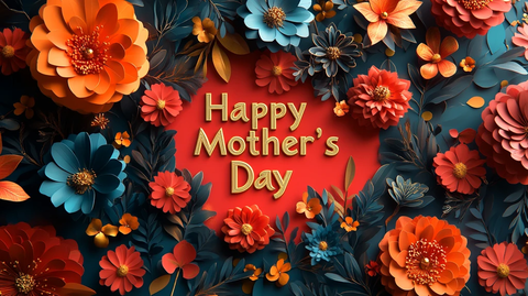 母亲节金色花叶背景