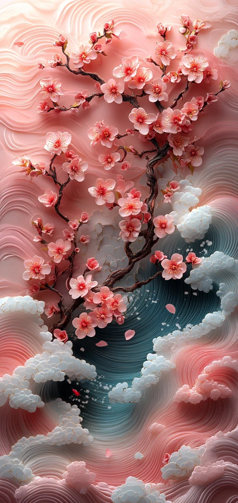 樱花波浪纸艺