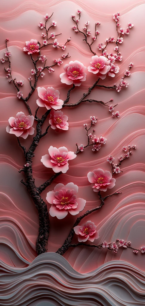 樱花波浪纸艺