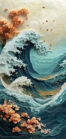 深海波浪纸雕