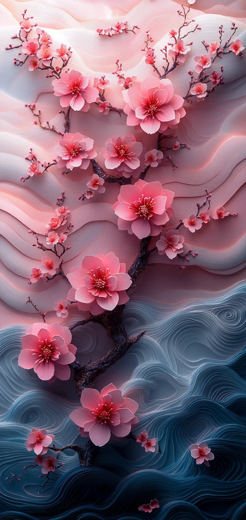 樱花波浪纸艺