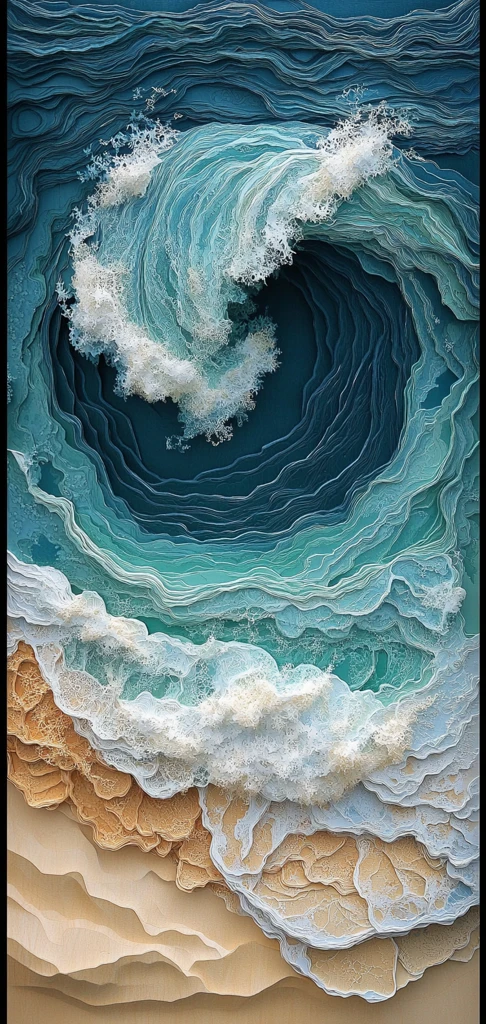 海浪沙滩层次纹理