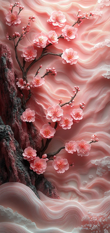 樱花波浪纸雕