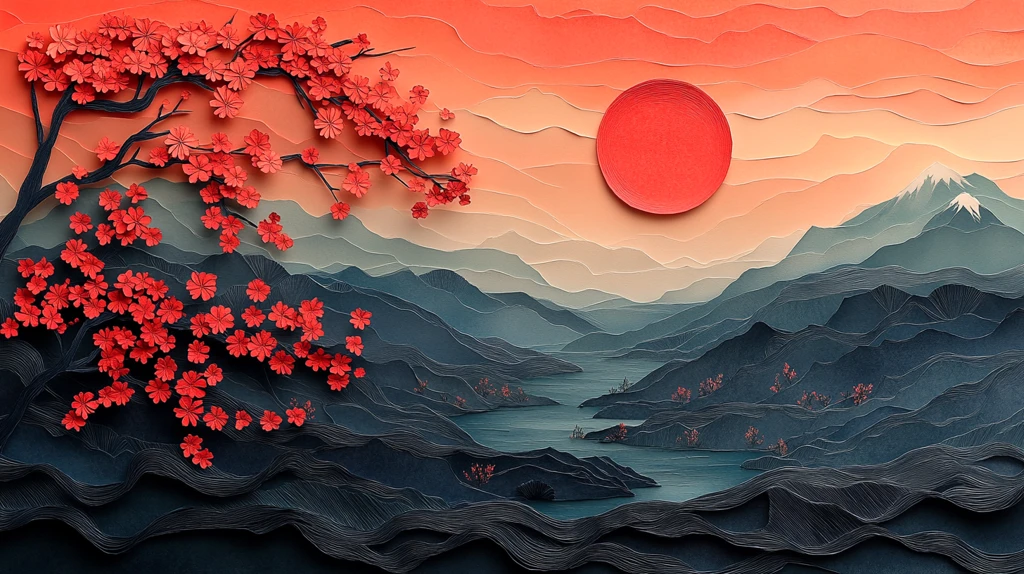 山川河流樱花月