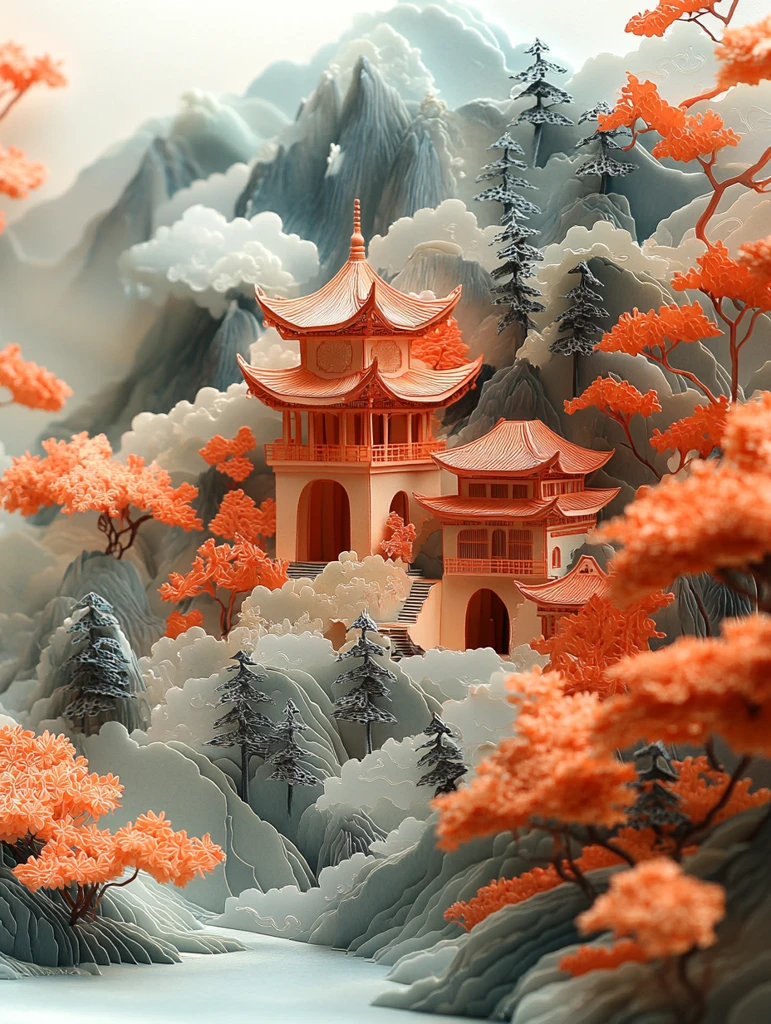 中国元素纸艺图