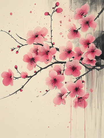 桃花墨色图