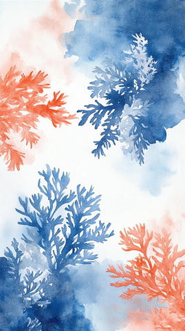 海洋生物水彩画