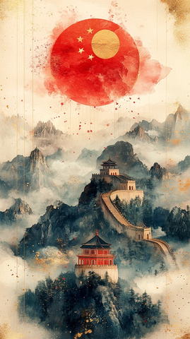 金玉雕刻国庆海报