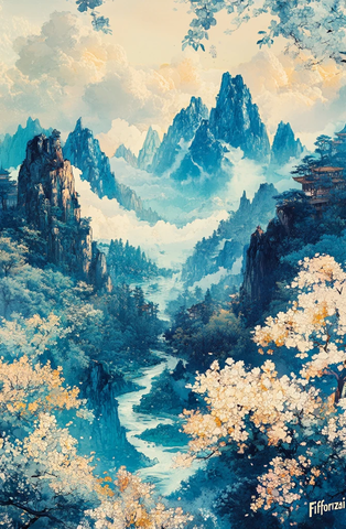 青山绿水彩云间