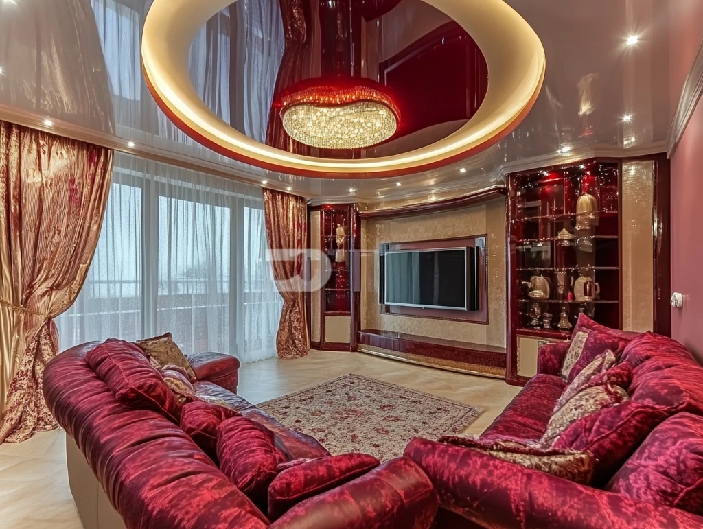 欧式红黑小香风吊顶