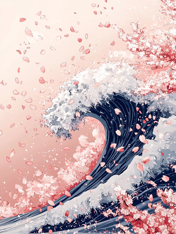樱花波浪图