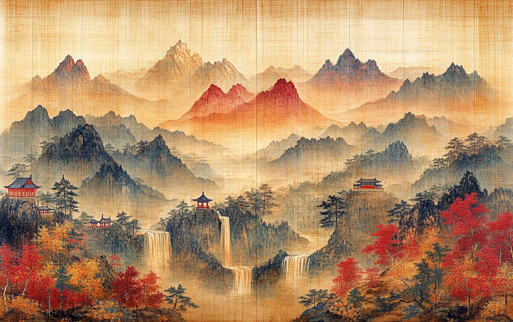 汉代山水刺绣图