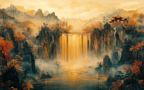 汉代山水刺绣图