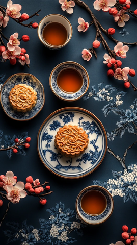 中秋月色与月饼