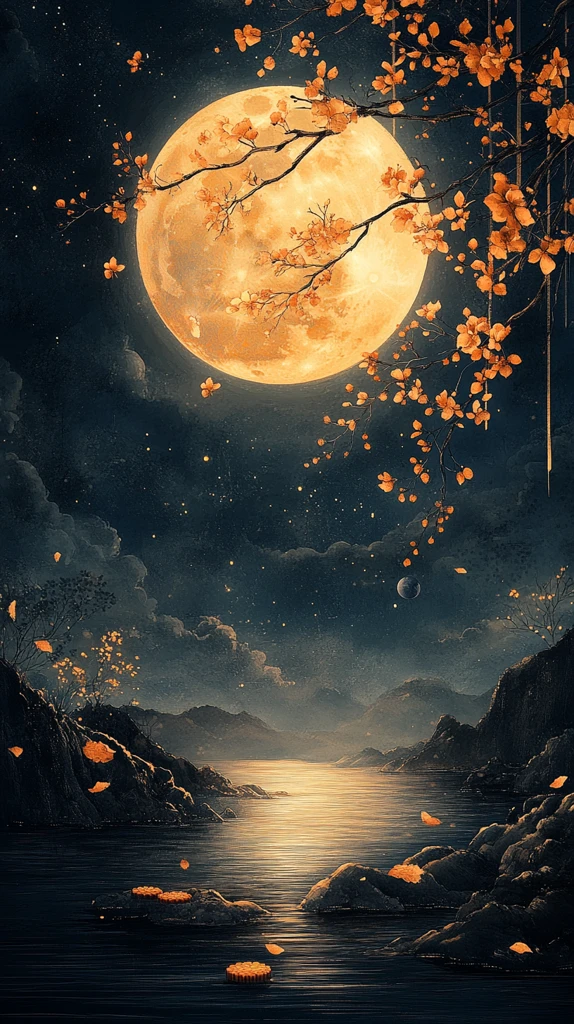 中秋月色与月饼