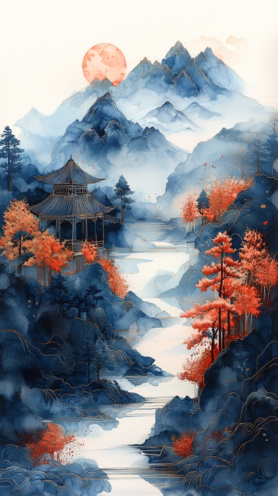 山水云雾画