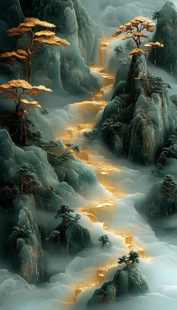 金玉山水画雕刻