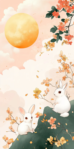 中秋月兔桂花图