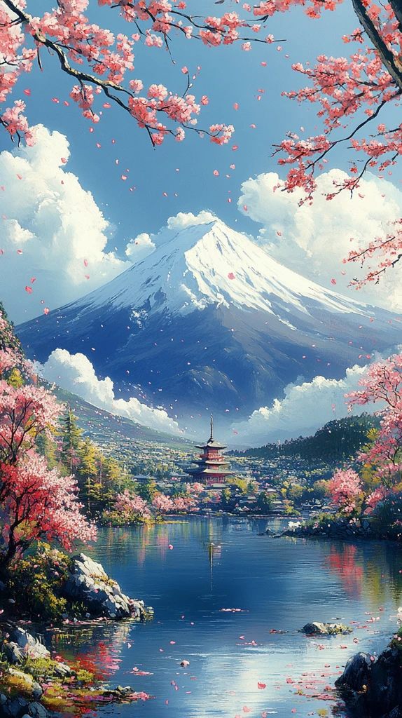 花开山景图