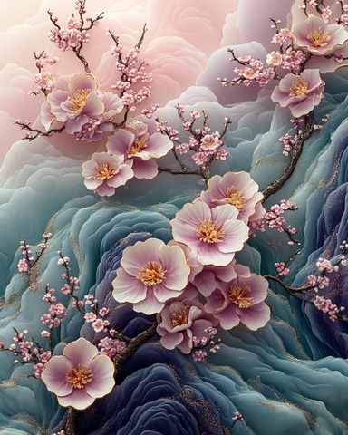 紫金云白花刺绣