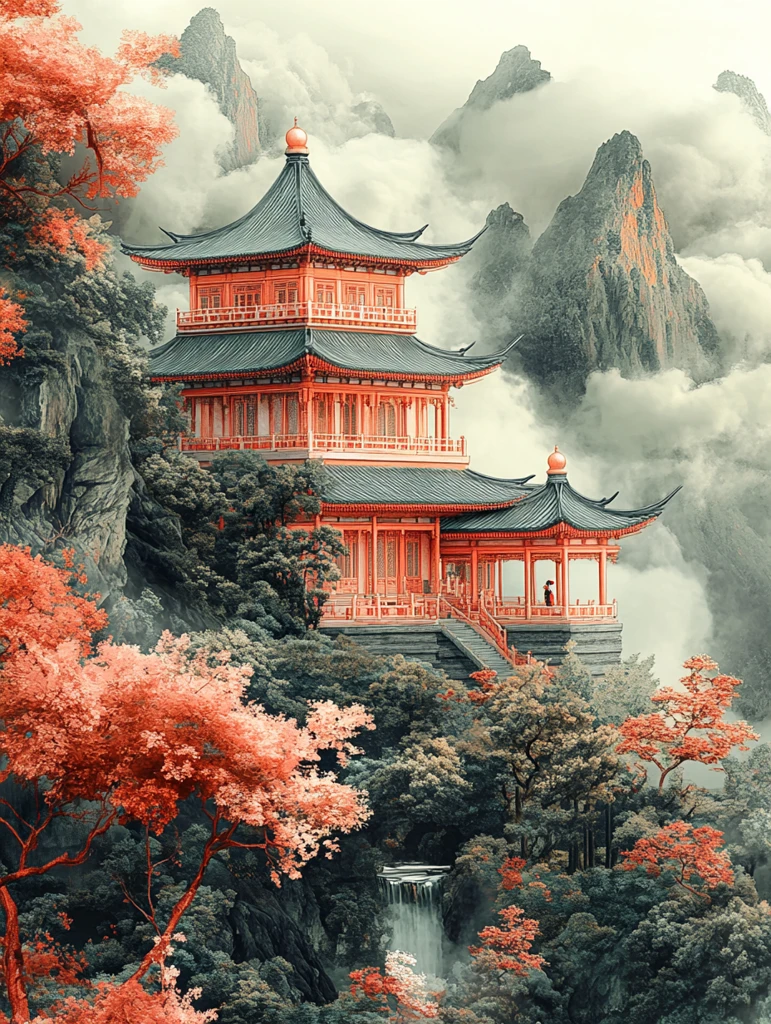 山水云树金绘图