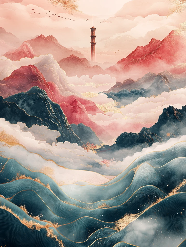 金镶玉雕云山海景