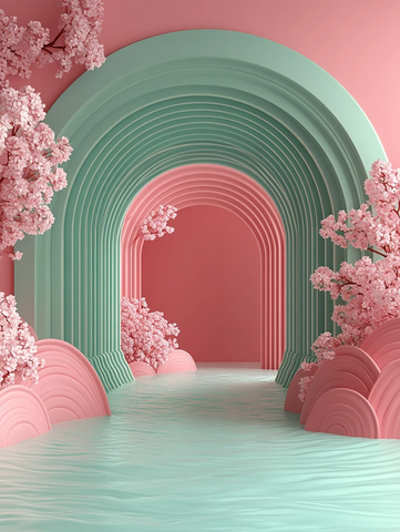 绿色曲线图案设计