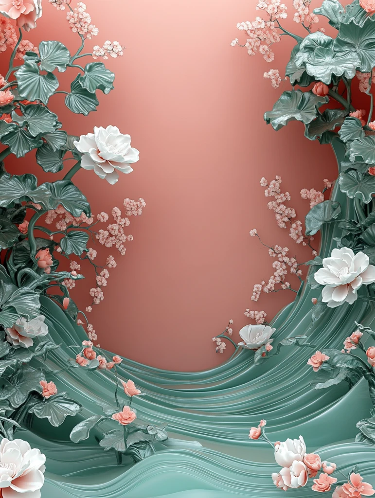 绿色曲线图案设计