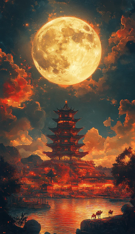 月映湖畔古刹行