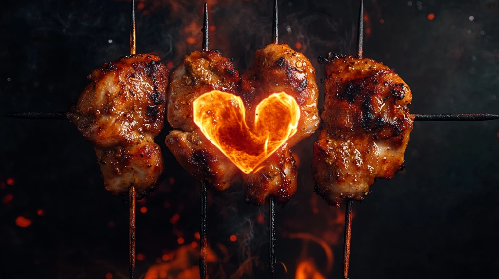 烧烤烧烤季烤串烤鸡心