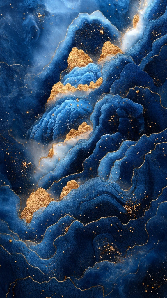 蓝山金线刺绣图