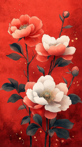 牡丹墨彩图