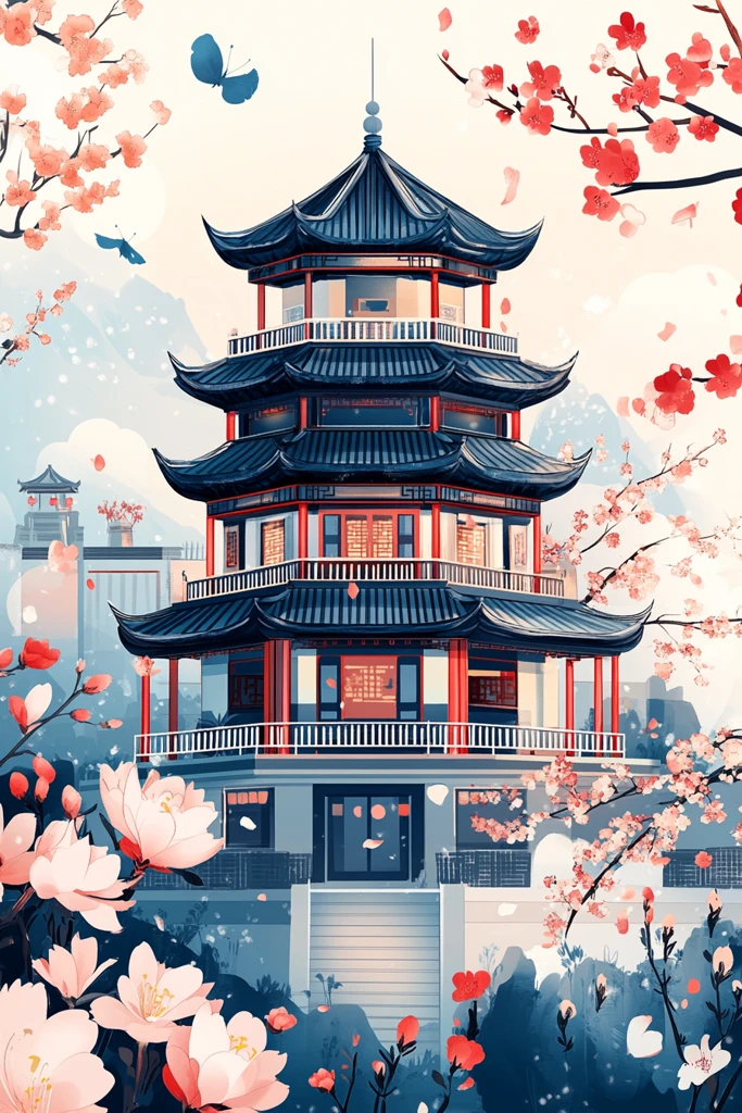 青花瓷春景图