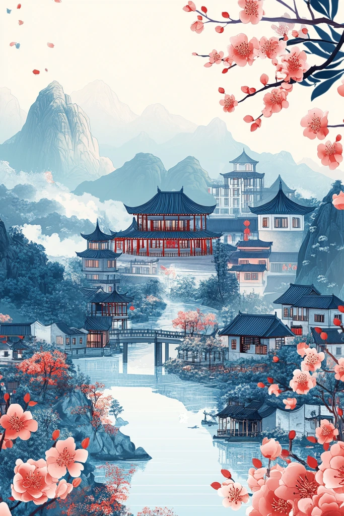 青花瓷春景图