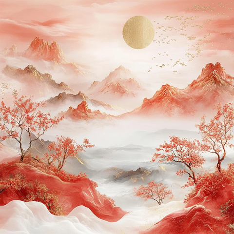 金线山水国庆海报