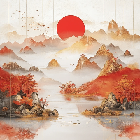 金线山水国庆海报