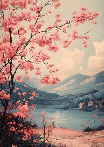 樱花盛开的树林