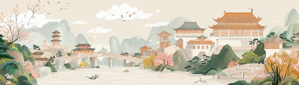 古代建筑祥云图