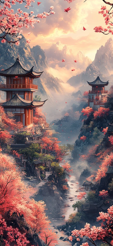 吉祥云彩古建筑