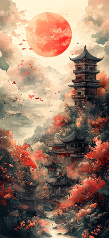 吉祥云彩古建筑