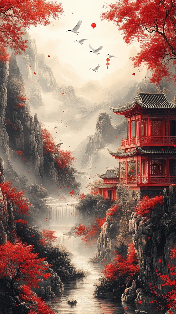 金色山路白鹤飞